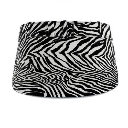 ALESSANDRA RICH BELTED ZEBRA SKIRT - SIZE 46
