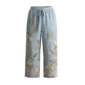 ZIMMERMANN BLUE SILK FLORAL TROUSERS - SIZE 0 (US 4)