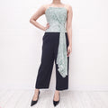 HALPERN GREEN SEQUIN BUSTIER TOP - SIZE 34