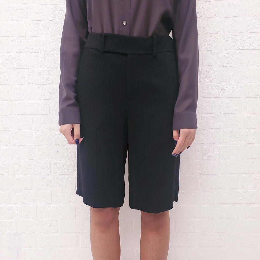 HELMUT LANG BLACK CULOTTES SHORTS - SIZE 0