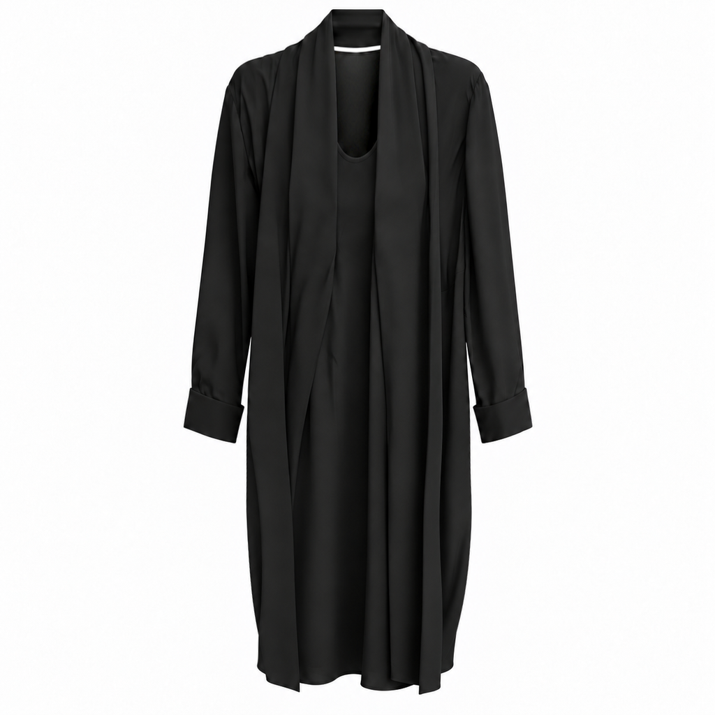 HELMUT LANG BLACK SCARF DRESS - SIZE M