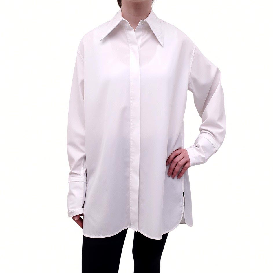 HELMUT LANG WHITE BLOUSE WITH CUTOUT DETAIL - SIZE S