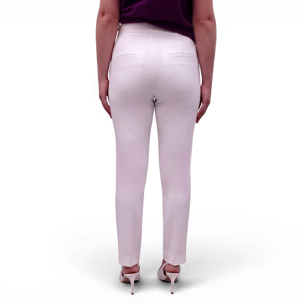 HELMUT LANG WHITE SATEEN TROUSERS - SIZE 4