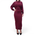 HELSA BURGUNDY LONG-SLEEVE DRESS - SIZE S