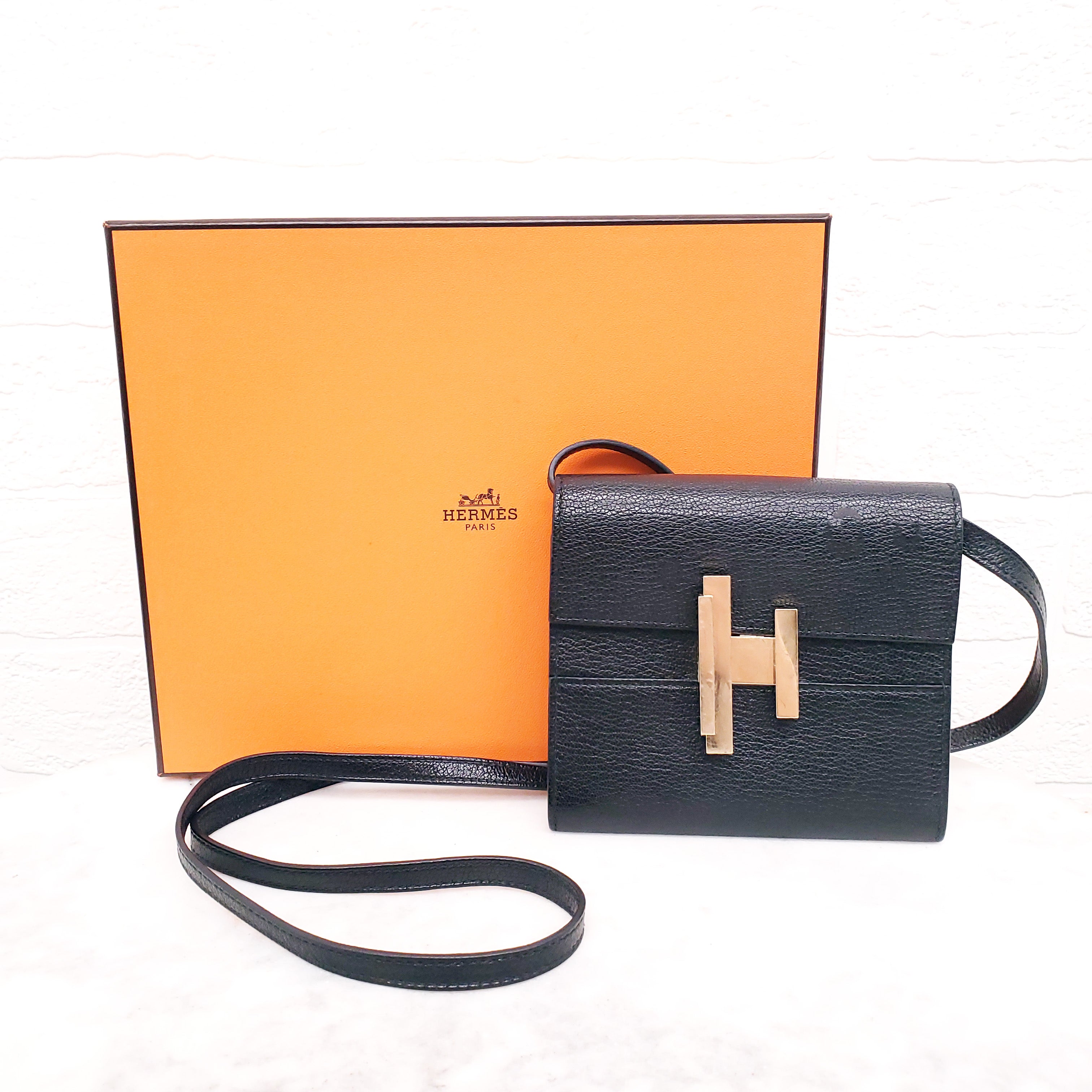 Cinhetic Mini Hermes Cinhetic To Go Wallet HERMÈS BLACK CINHETIC