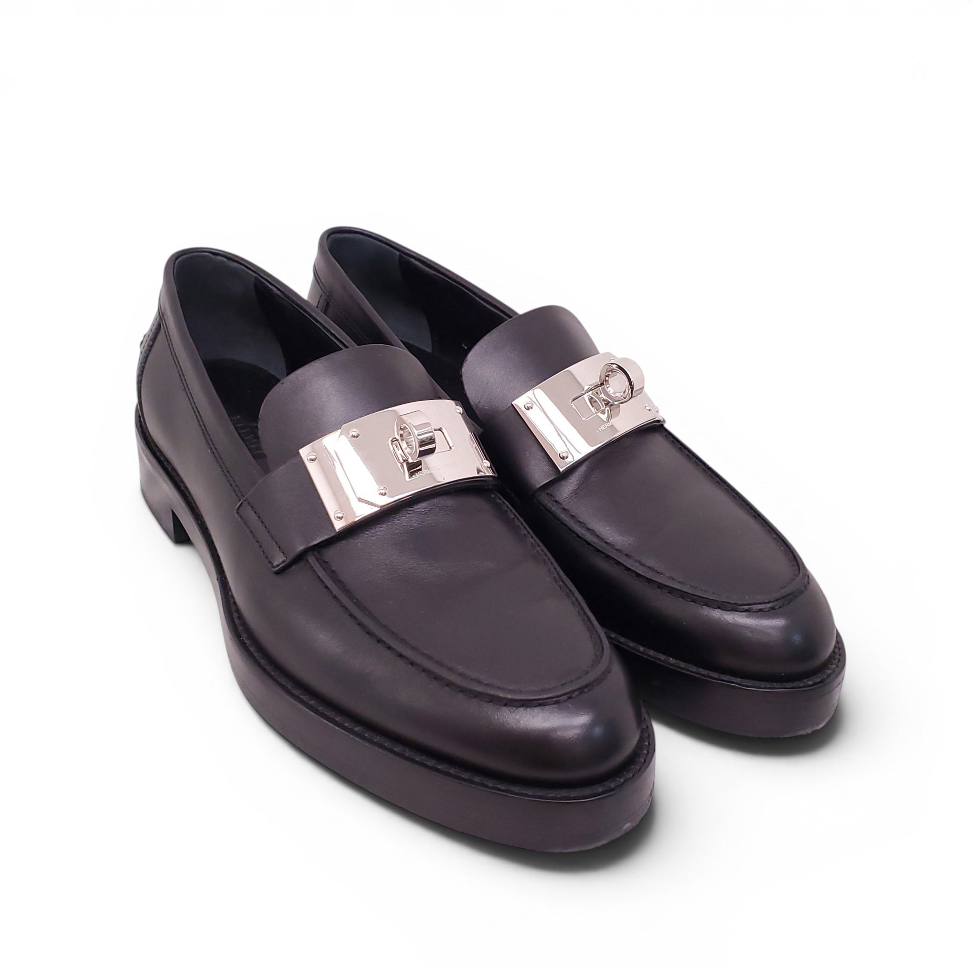 HERMÈS BLACK HOT LOAFERS - SIZE 39