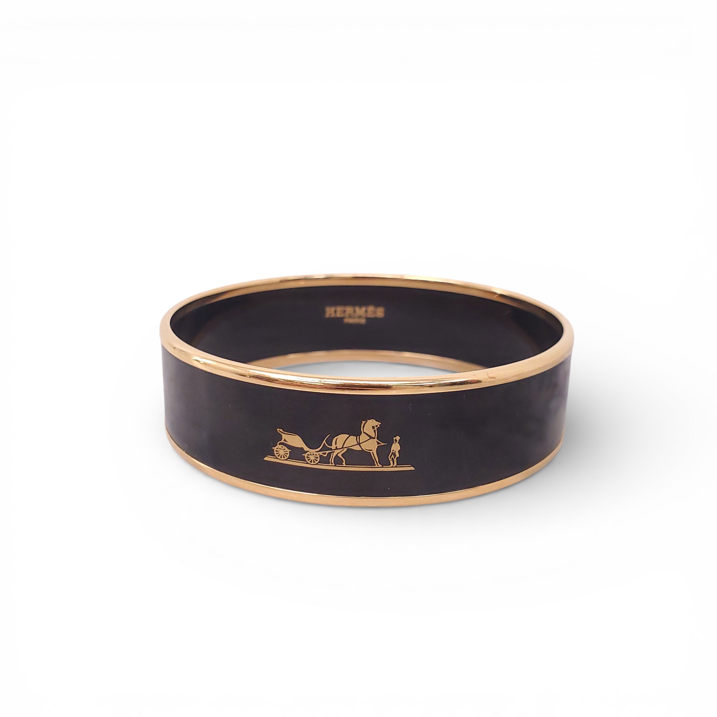 HERMÈS BLACK LOGO BANGLE