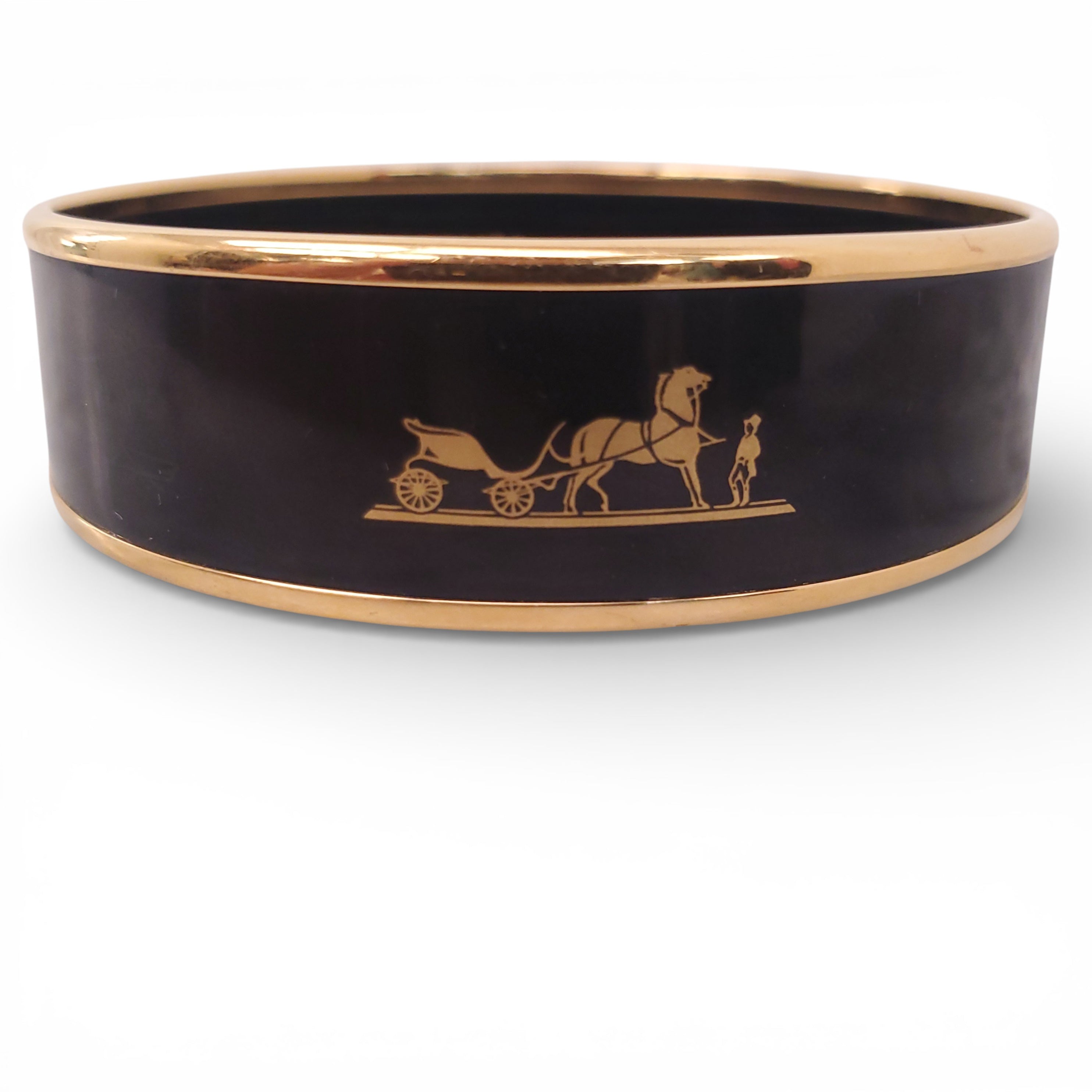HERMÈS BLACK LOGO BANGLE