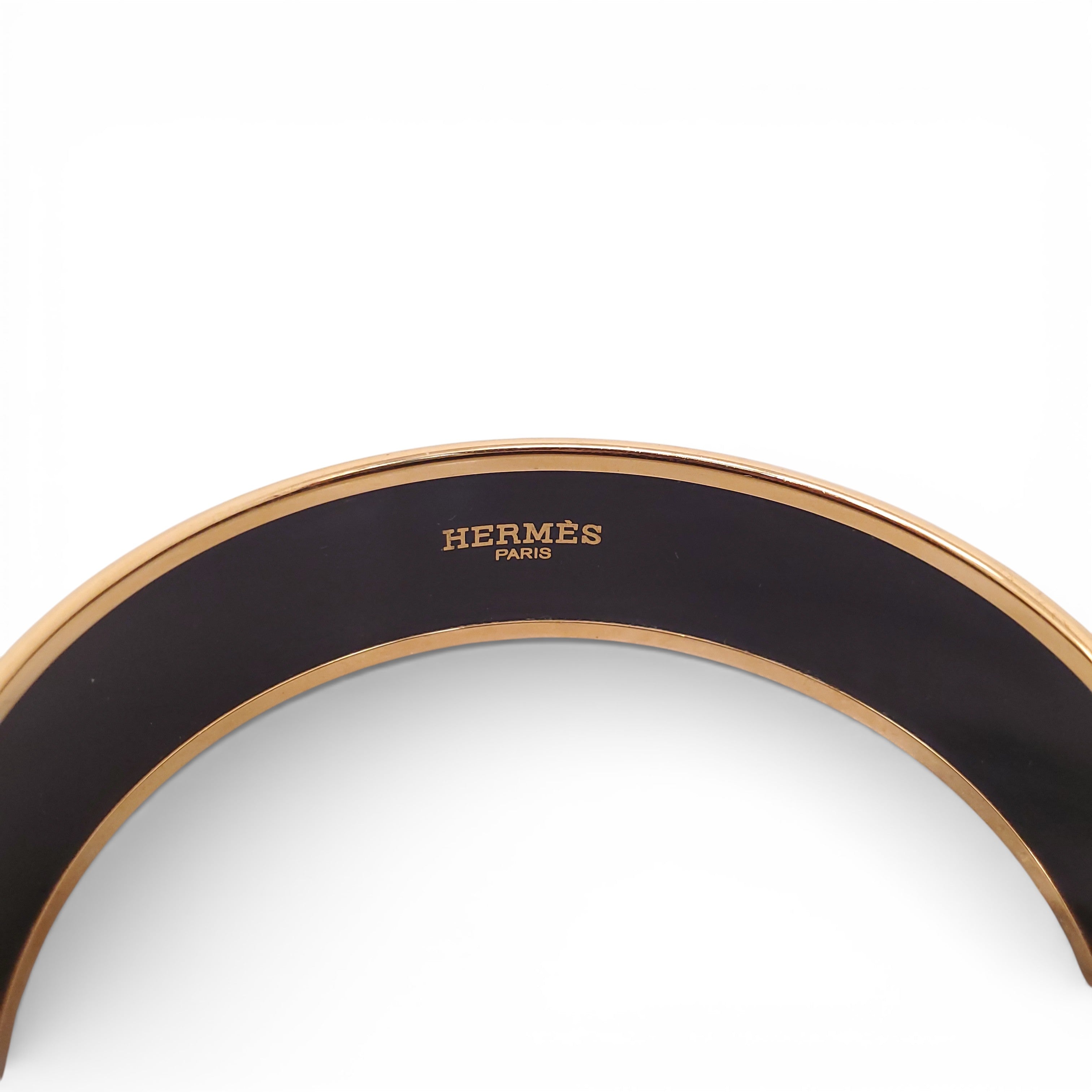 HERMÈS BLACK LOGO BANGLE