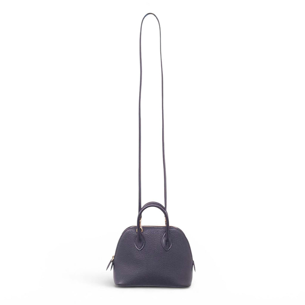 HERMÈS BLACK MINI CHEVRE BOLIDE TOP HANDLE BAG