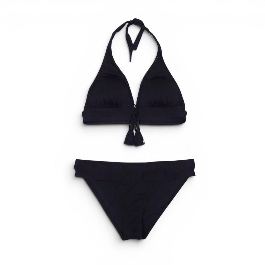 HERMÈS BLACK PATTERNED BIKINI - SIZE 38