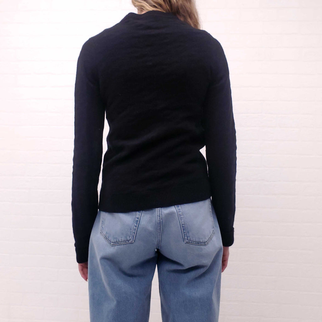 HERMÈS BLACK PATTERNED SWEATER - SIZE 36