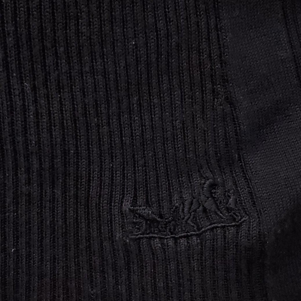 HERMÈS BLACK RIBBED LONG SLEEVE SWEATER- SIZE 38