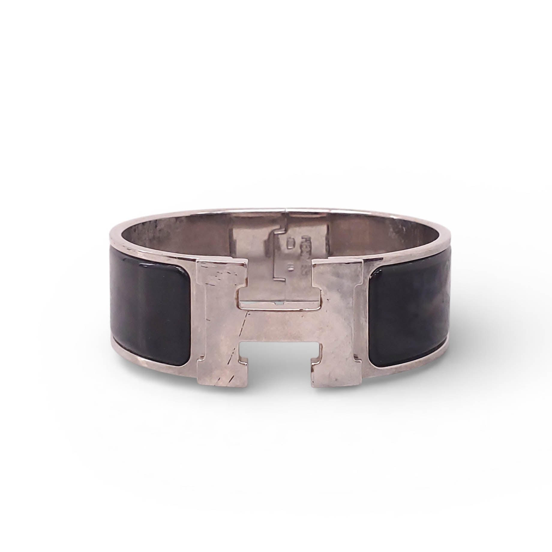 HERMÈS BLACK 'CLIC CLAC H' BANGLE