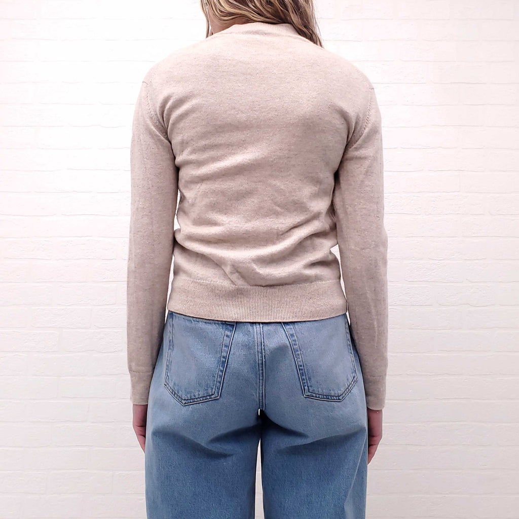 HERMÈS CASHMERE H LIFT LONG SLEEVE SWEATER - SIZE 36