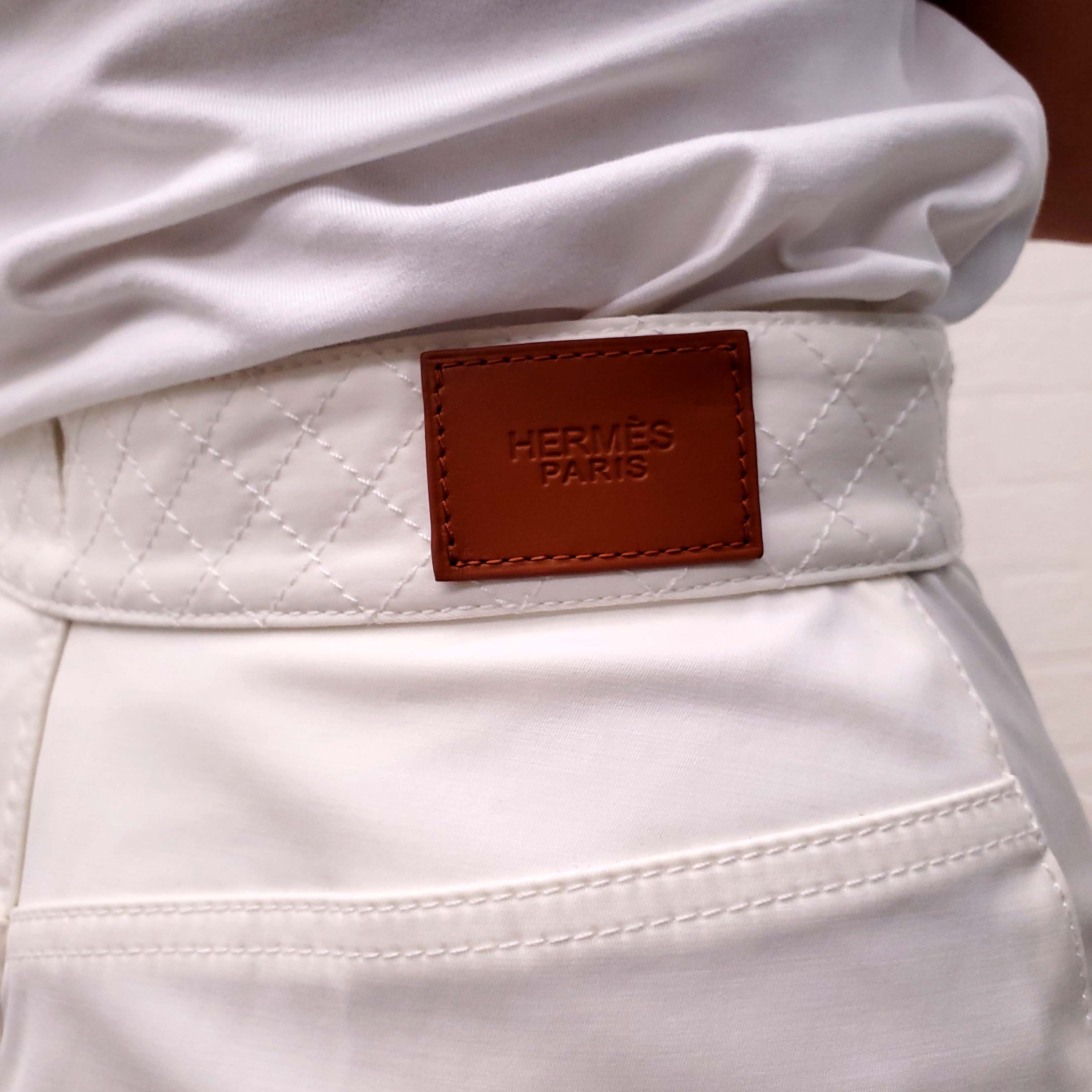 HERMÈS CREAM MINI SKIRT WITH EQUESTRIAN DETAIL - SIZE 36
