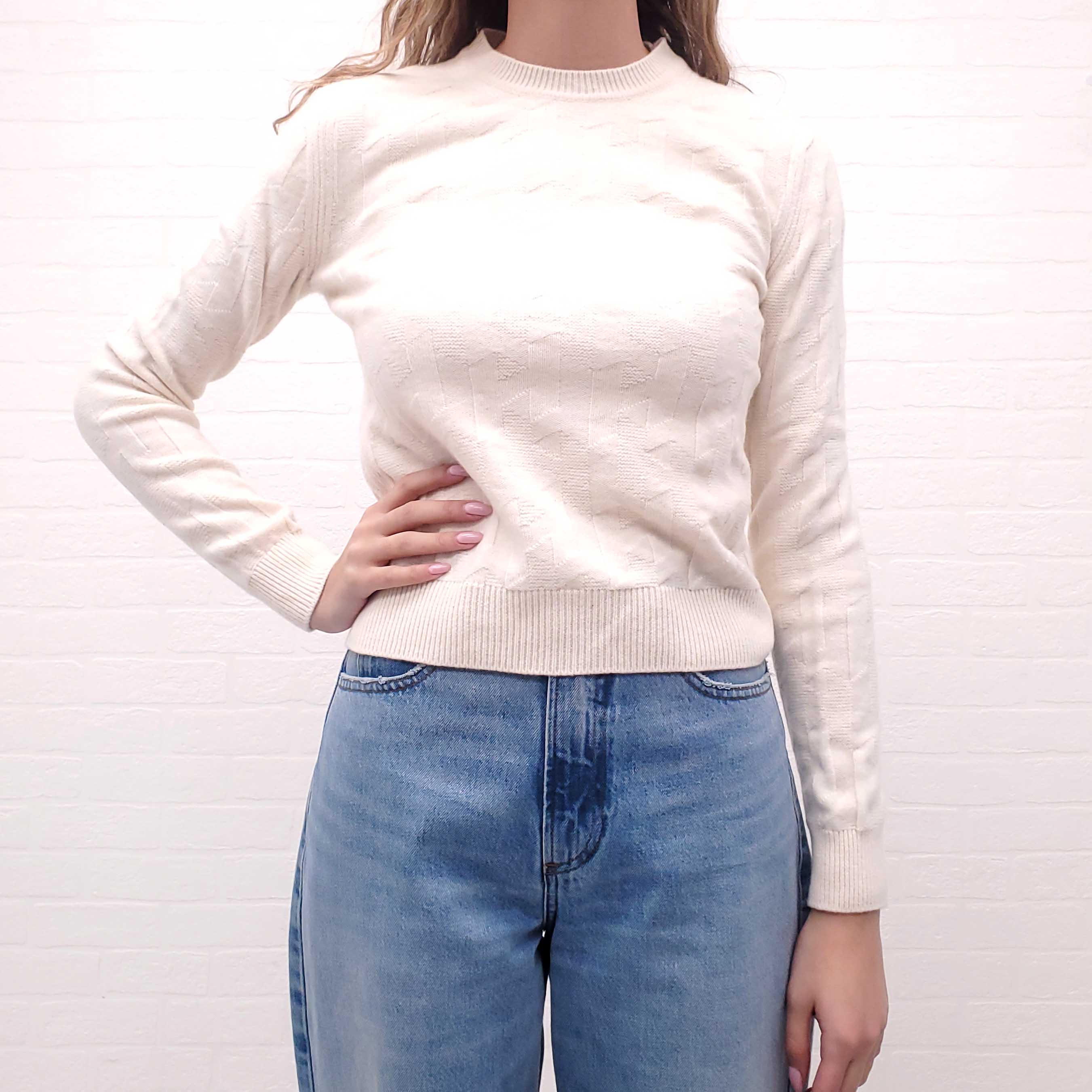 HERMÈS GEOMETRIC JACQUARD SWEATER - SIZE 34