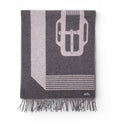 HERMÈS GREY DOUBLE SIDED BELT PRINT CASHMERE SCARF