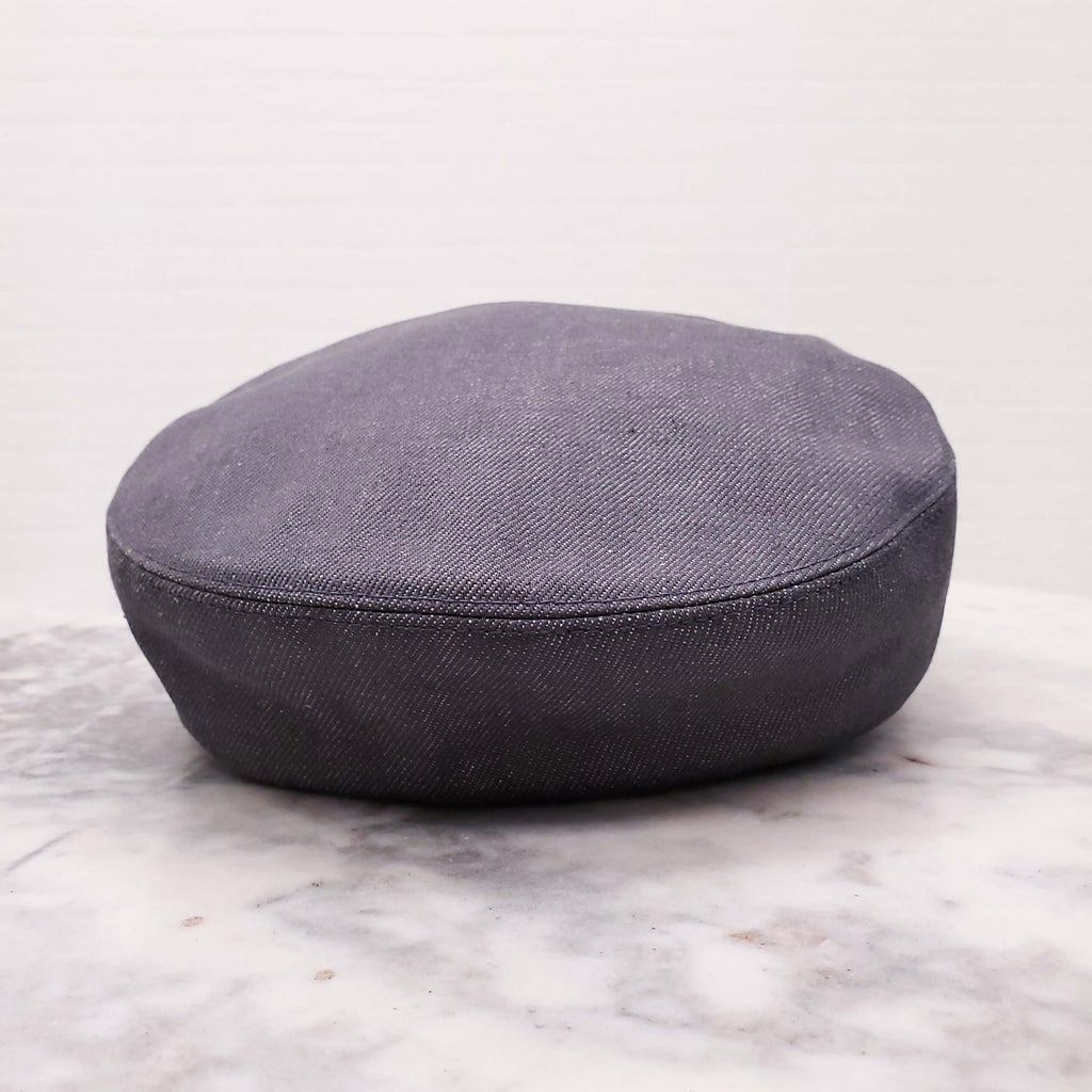 HERMÈS GREY NEWSBOY HAT WITH LEATHER