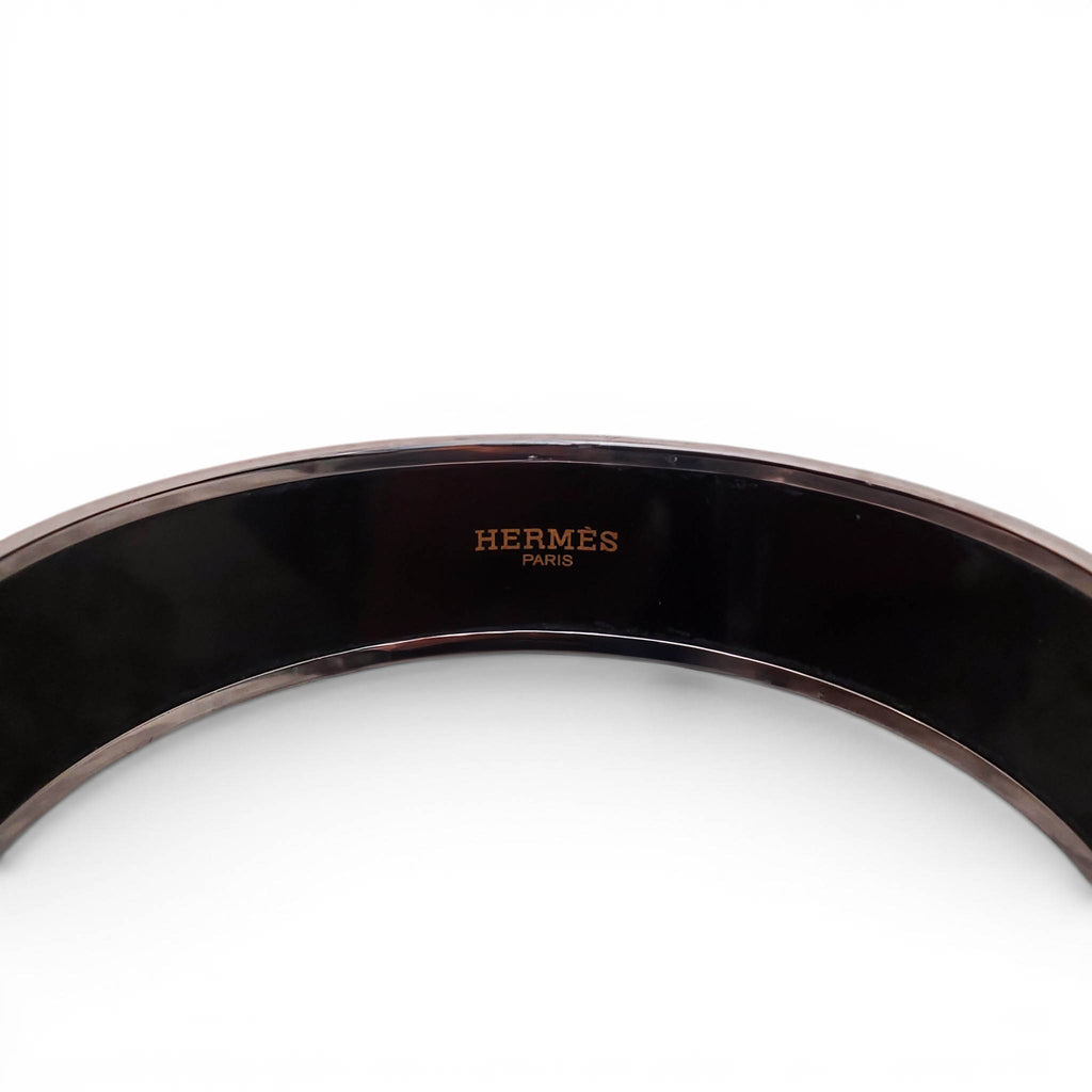 HERMÈS LARGE H LOGO PATTERNED BANGLE - SIZE 70