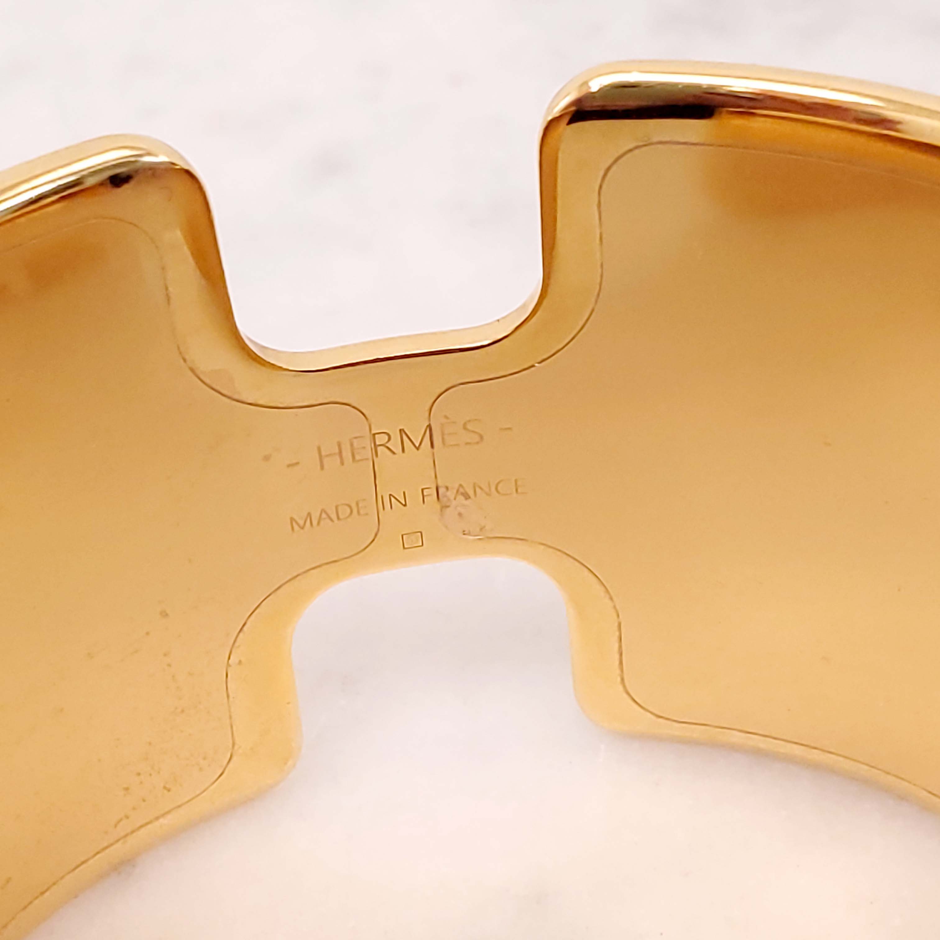 HERMÈS LEATHER 'OLYMPE' CUFF BRACELET