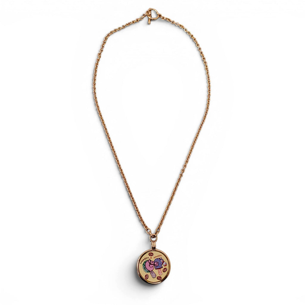 HERMÈS MEDAILLE FUNNY ICE CREAM PM PALLADIUM PENDANT