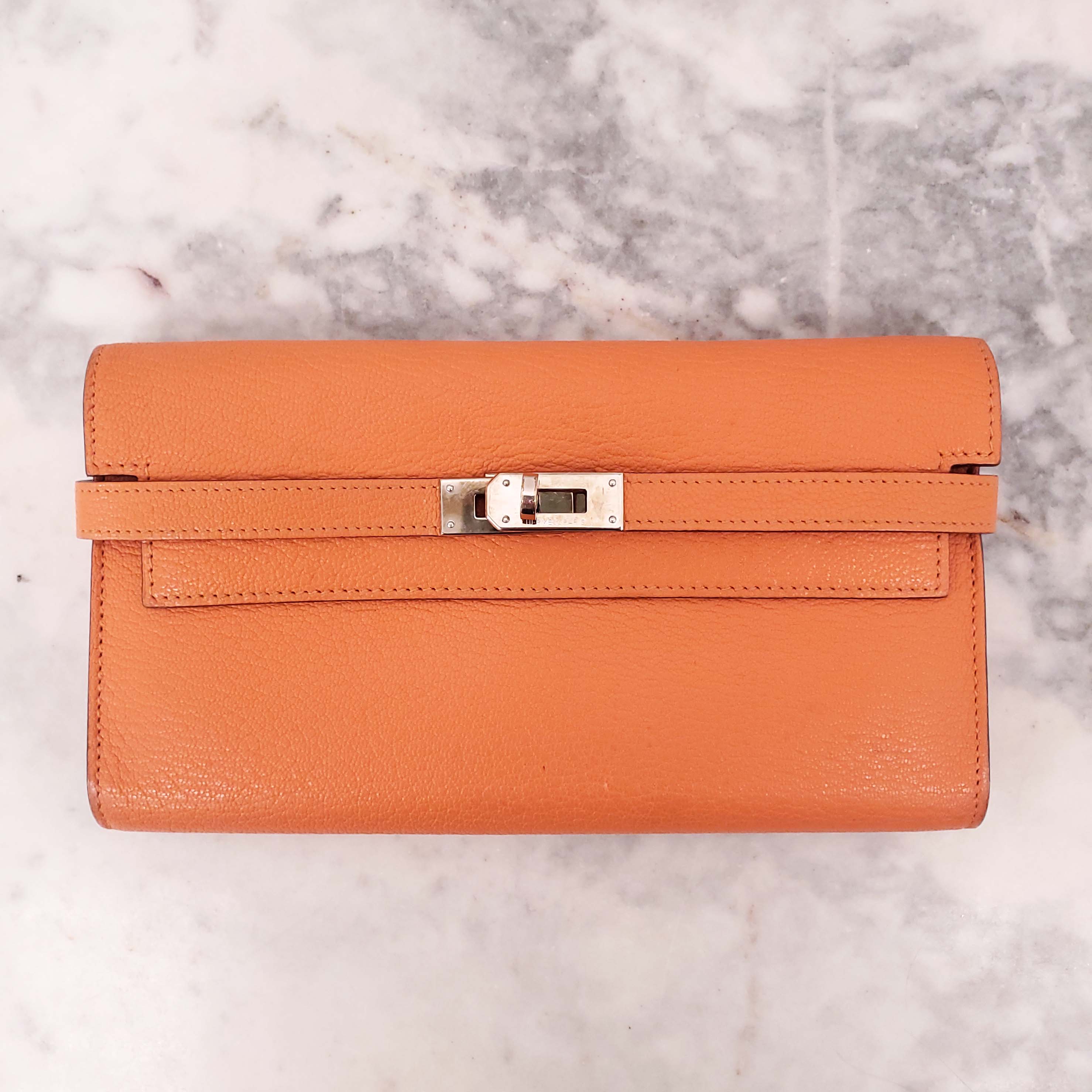 HERMÈS ORANGE KELLY WALLET