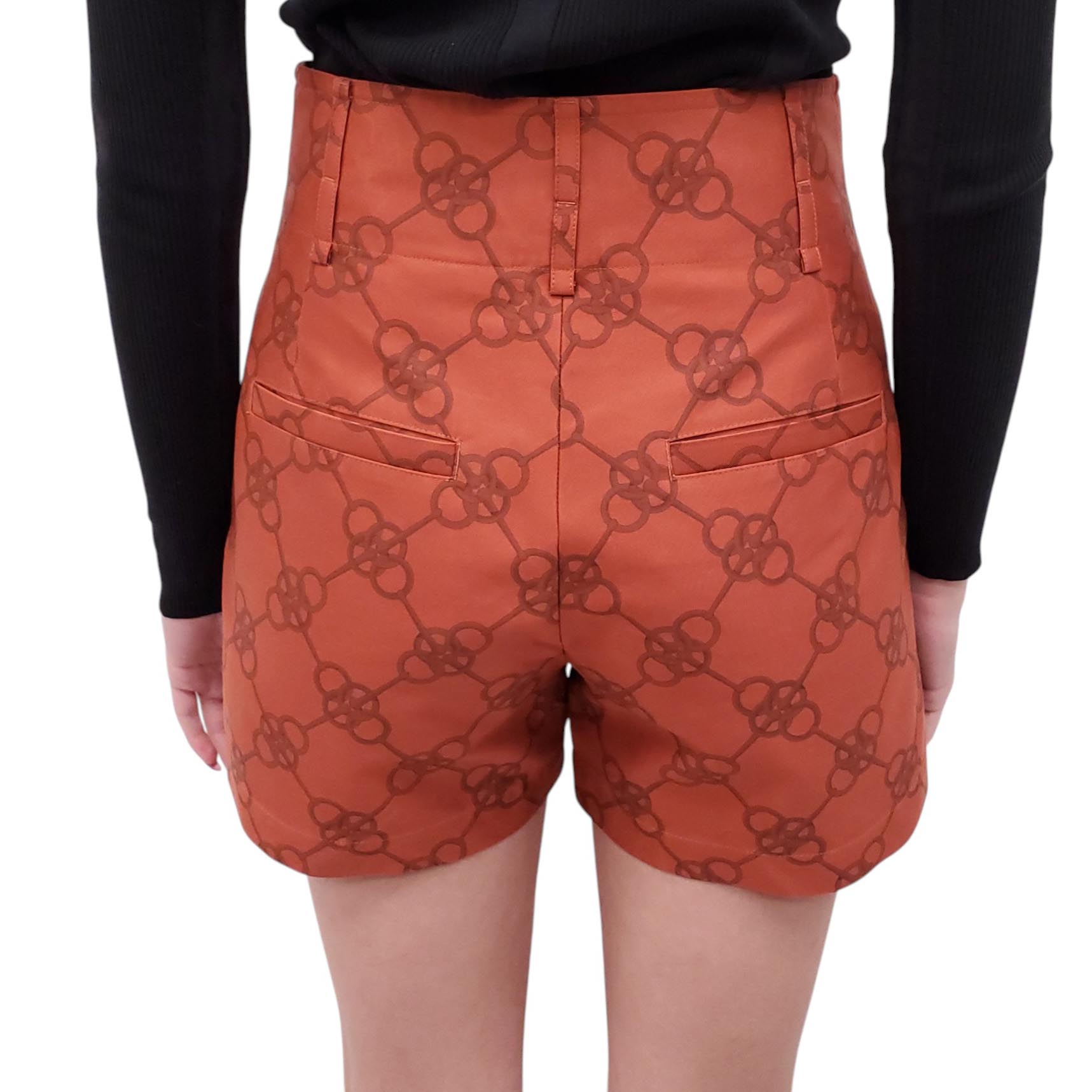HERMÈS ORANGE PATTERNED SHORTS - SIZE 36