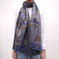 HERMES CASHMERE & SILK PATTERNED SHAWL