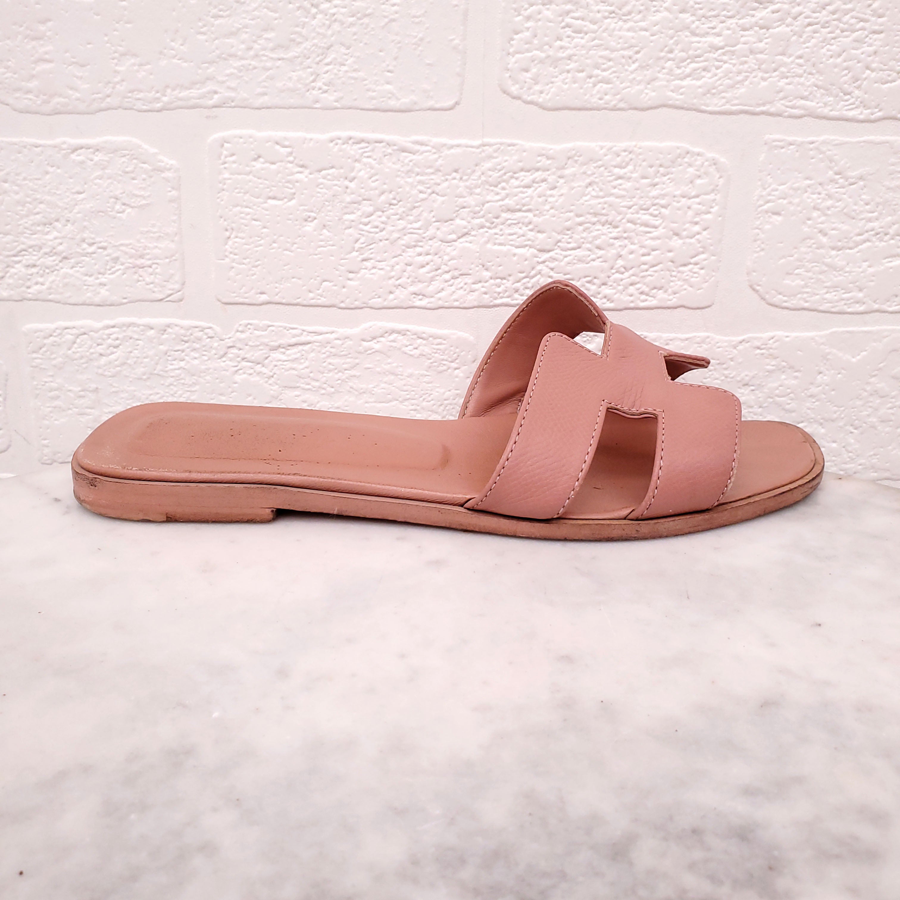 HERMES PINK ORAN FLATS - SIZE 36