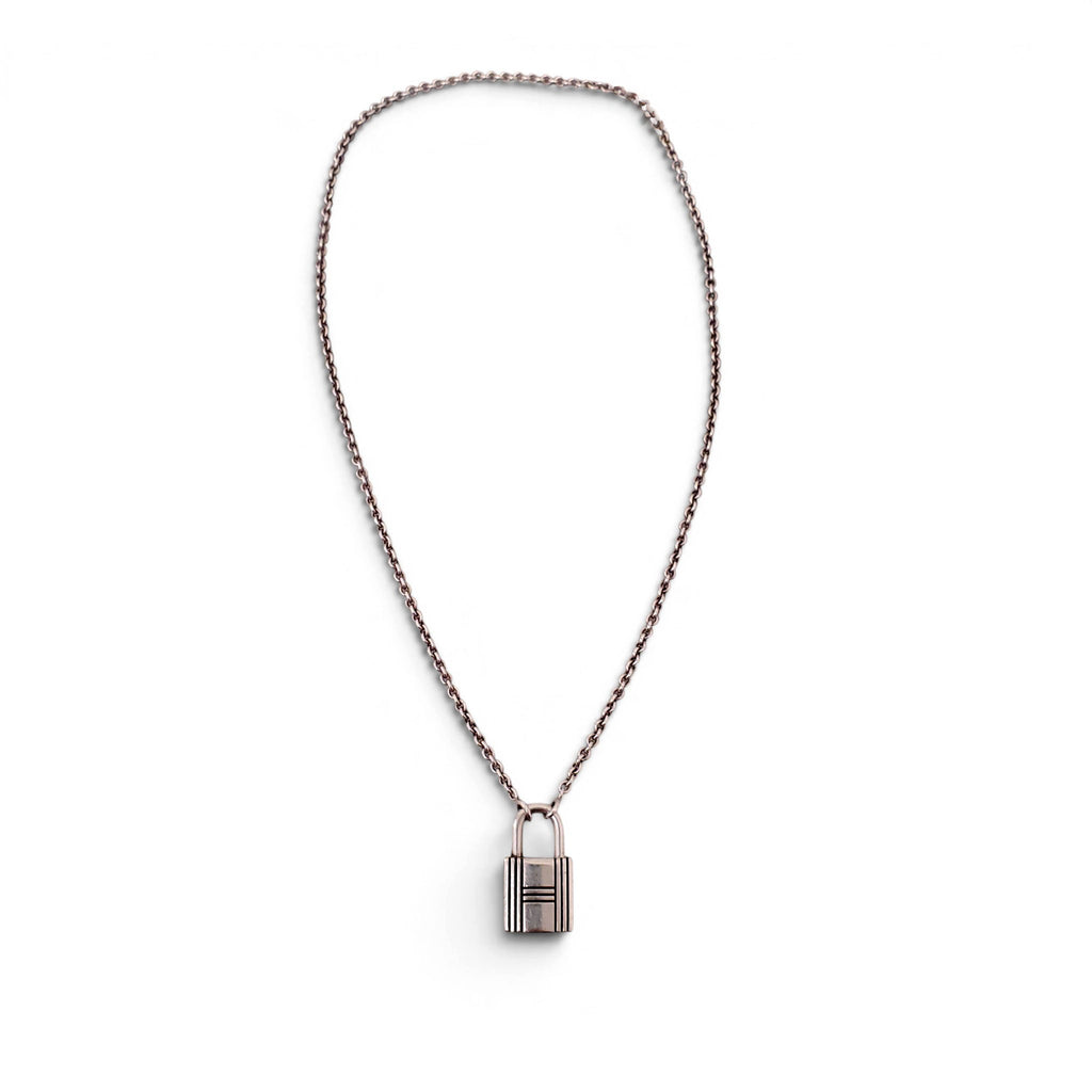 HERMÈS SILVER LOCK NECKLACE