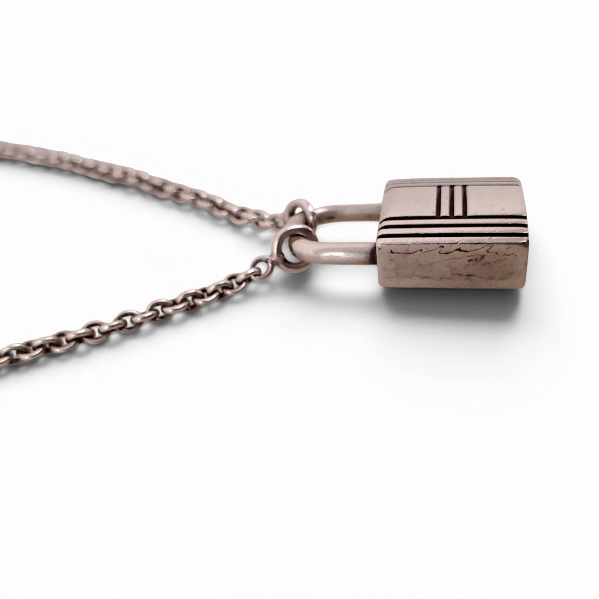 HERMÈS SILVER LOCK NECKLACE