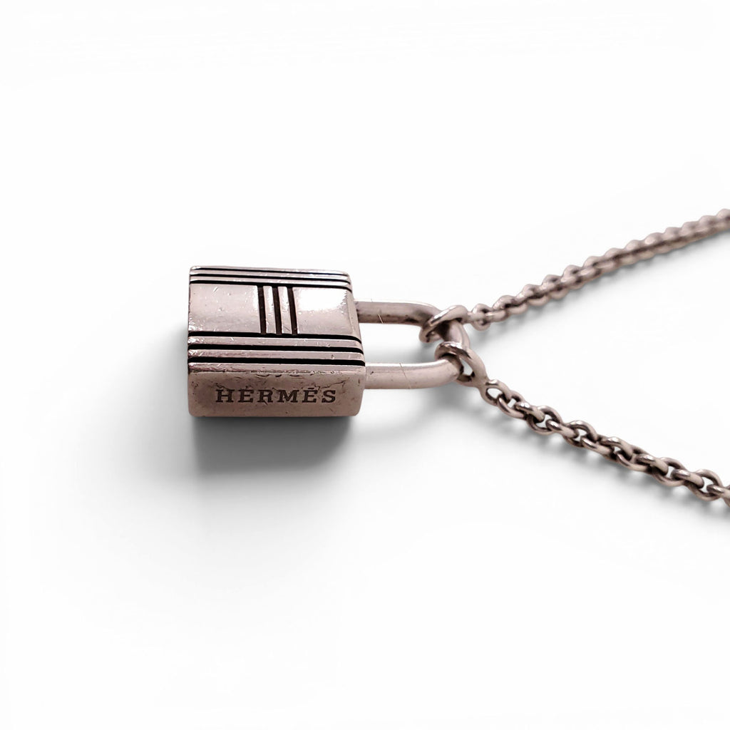 HERMÈS SILVER LOCK NECKLACE