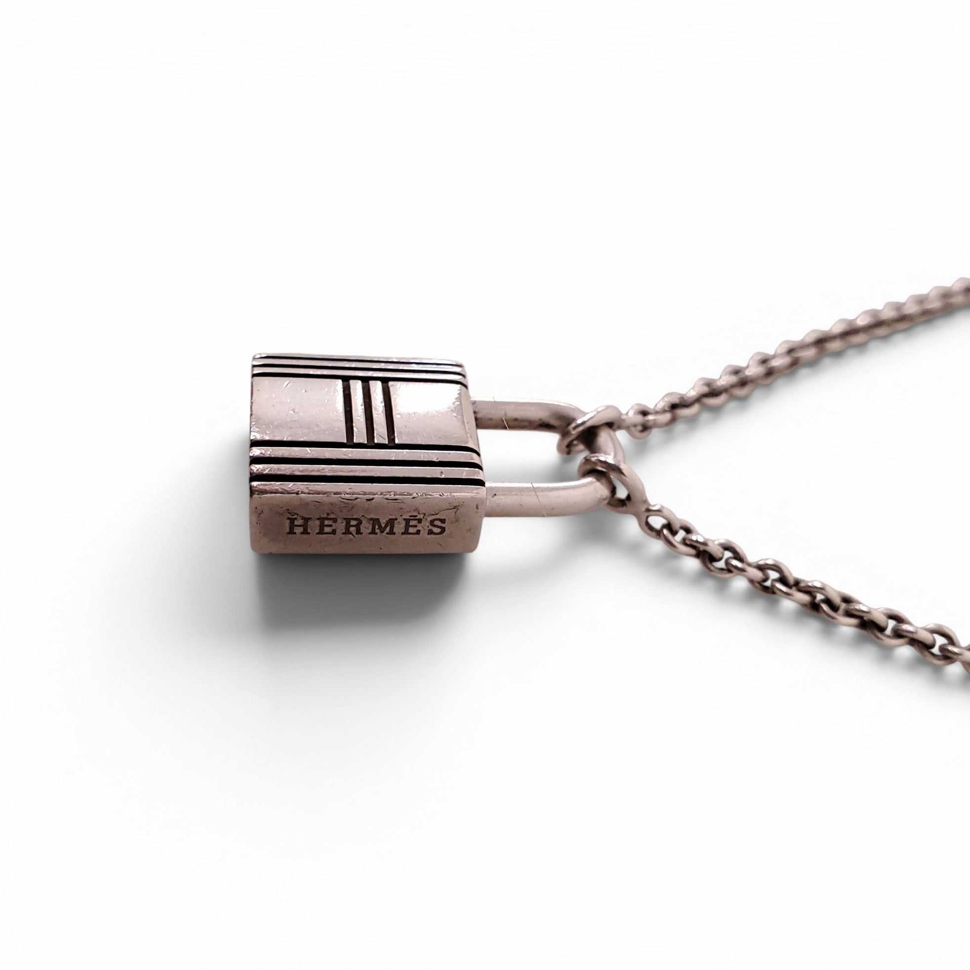 HERMÈS SILVER LOCK NECKLACE