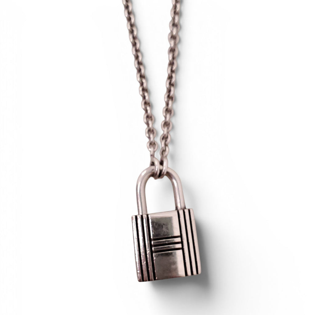 HERMÈS SILVER LOCK NECKLACE