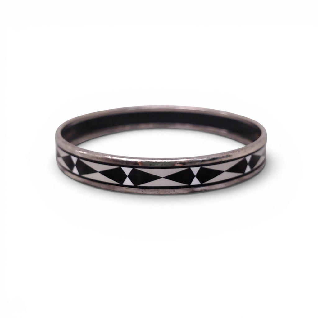 HERMÈS THIN GEOMETRIC PATTERNED BANGLE - SIZE 70