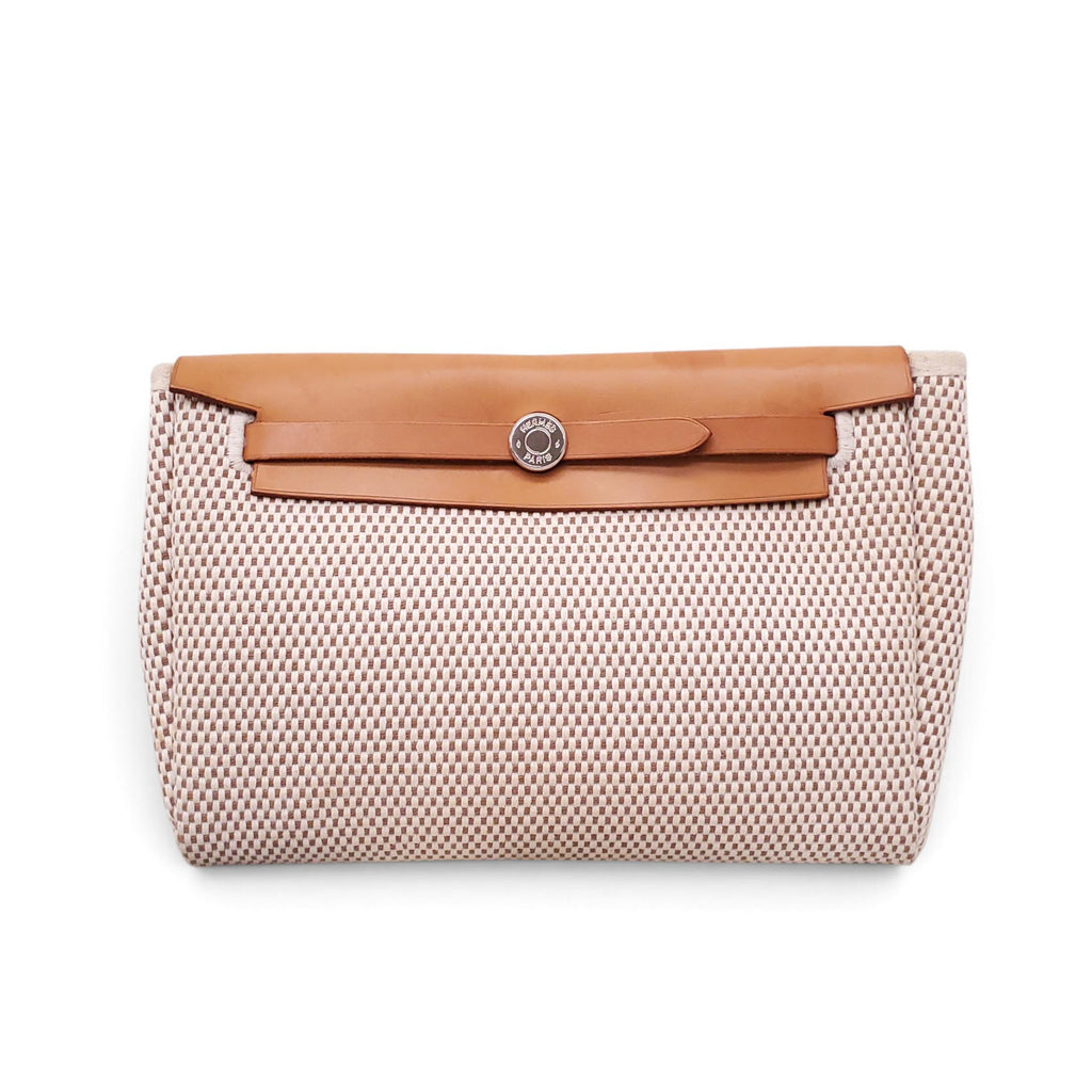 HERMÈS TOILE HERBAG CLUTCH