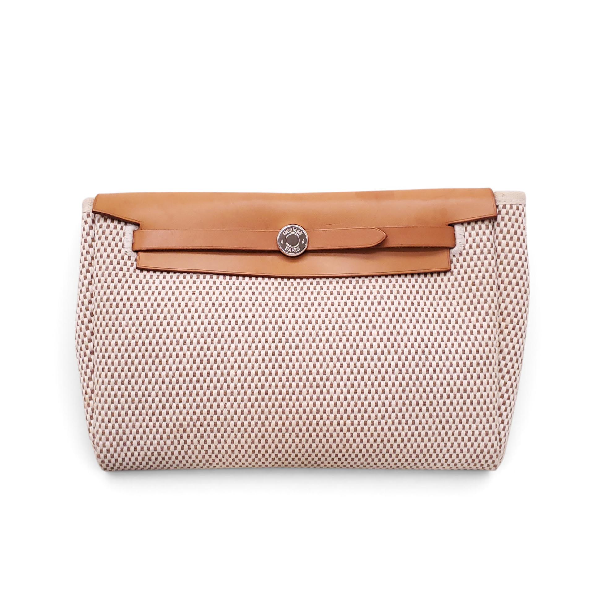 HERMÈS TOILE HERBAG CLUTCH