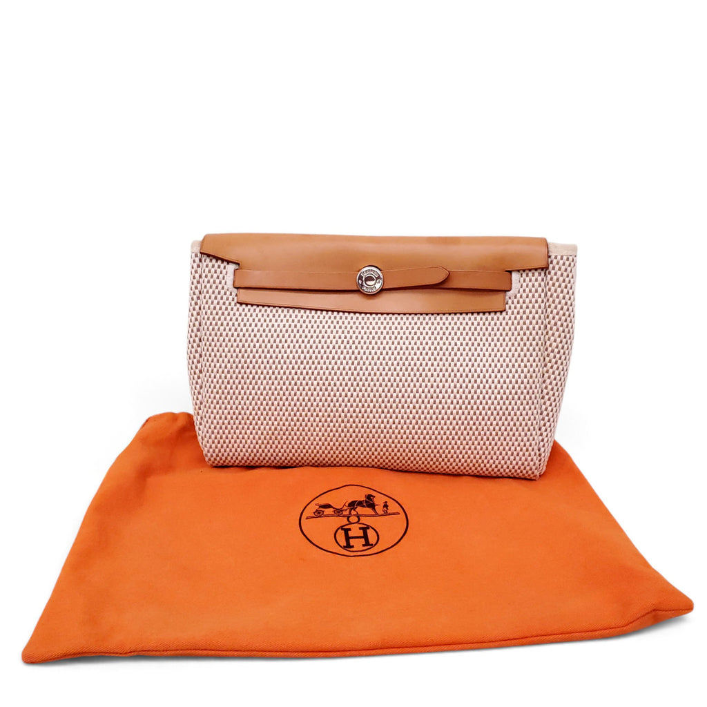 HERMÈS TOILE HERBAG CLUTCH