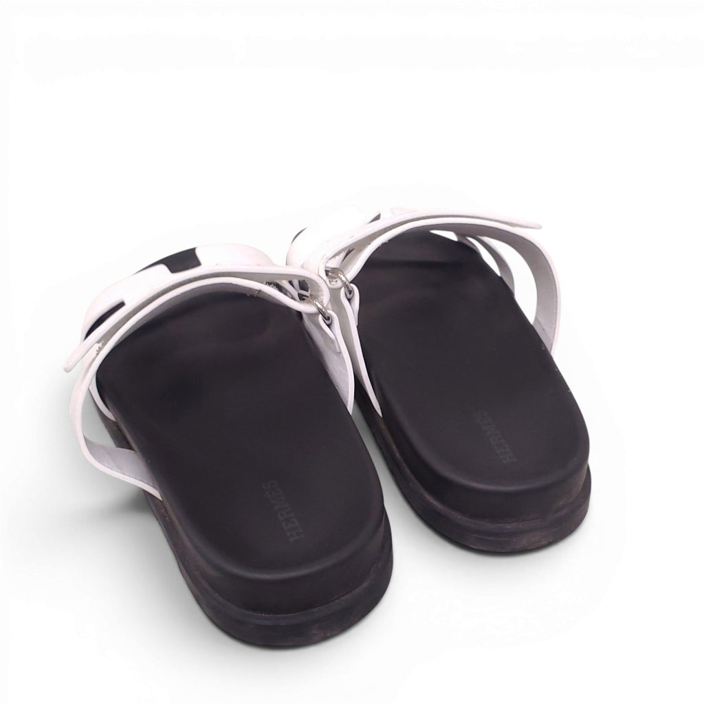 HERMÈS WHITE CHYPRE SANDALS - SIZE 39