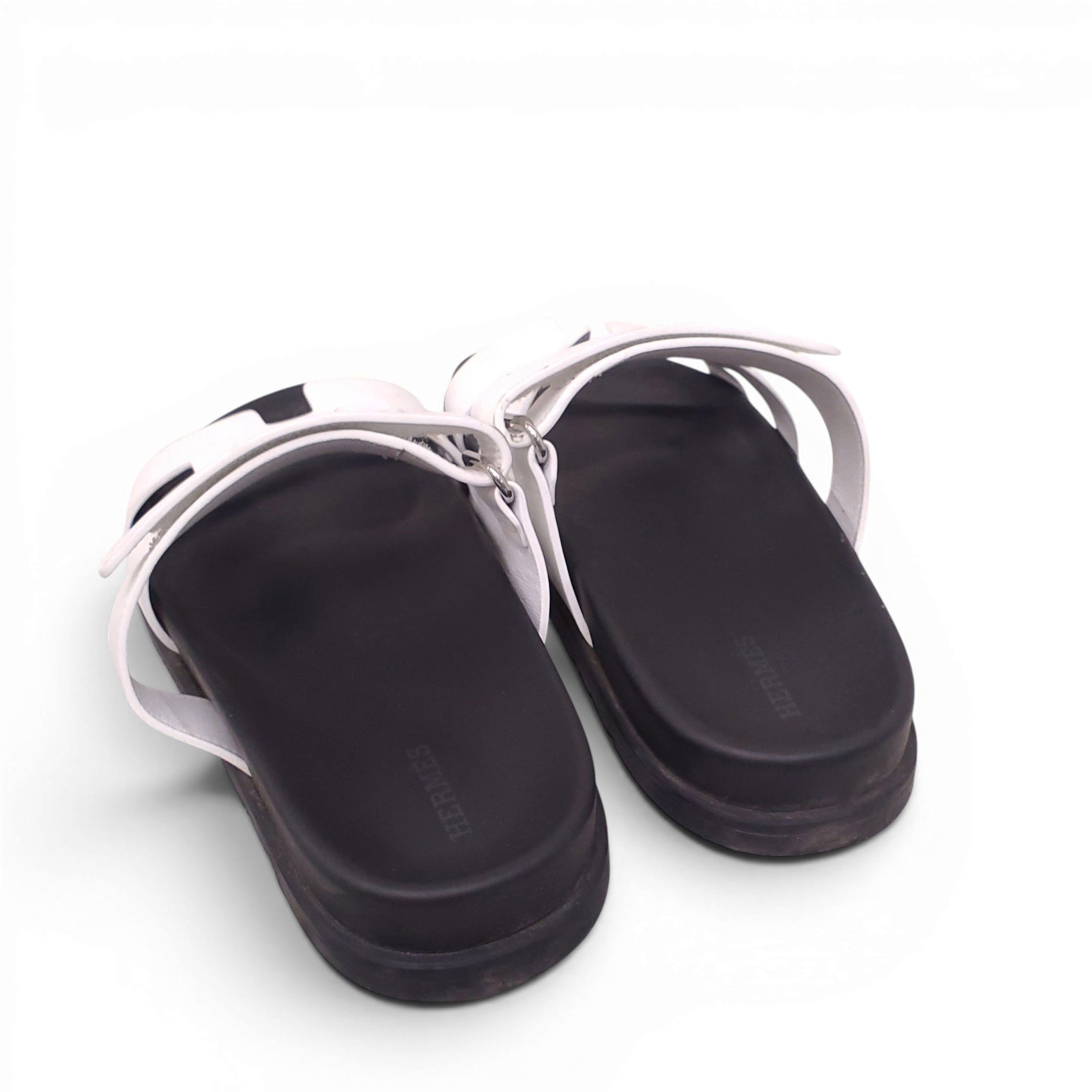 HERMÈS WHITE CHYPRE SANDALS - SIZE 39