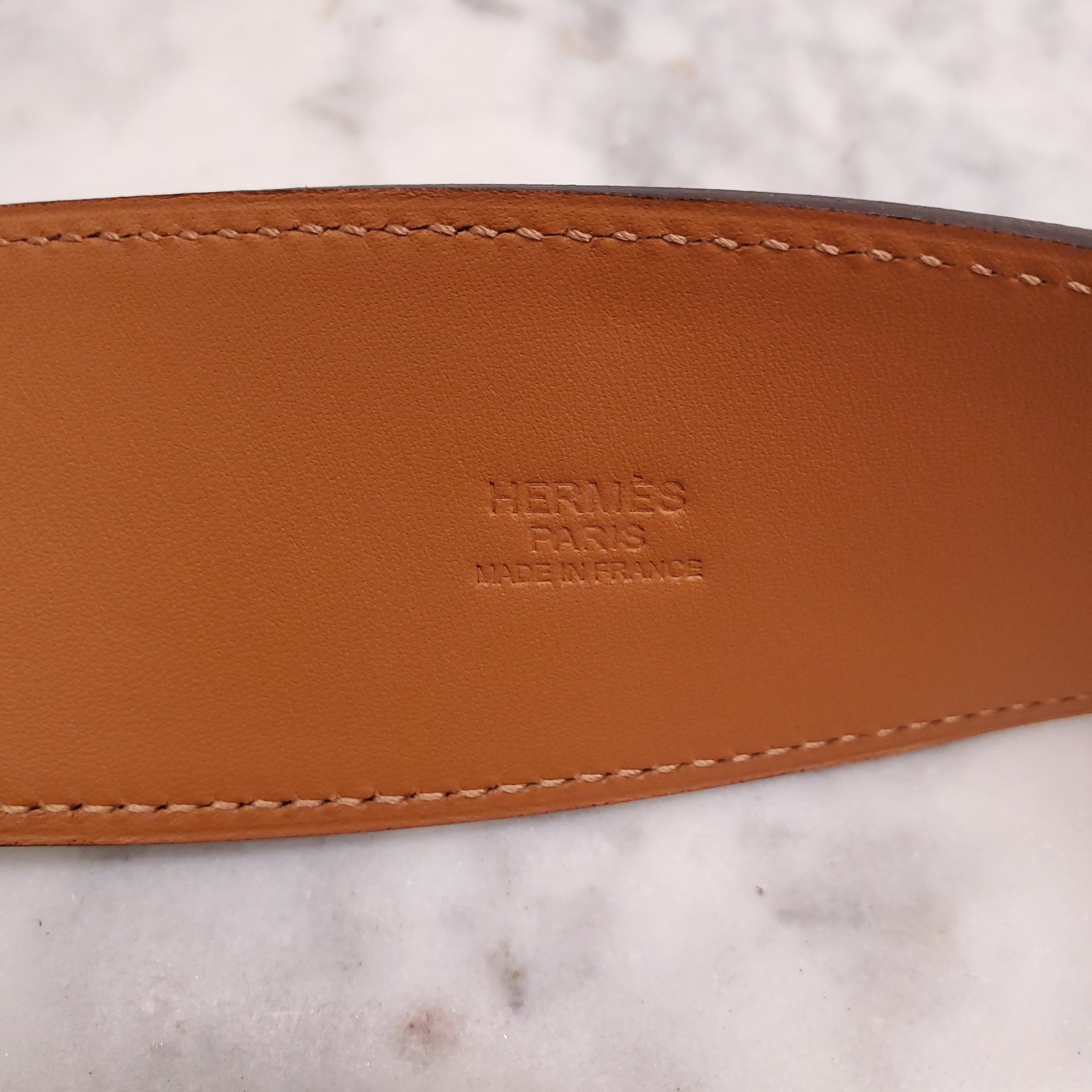 HERMÈS WHITE COLLIER BELT - SIZE 85