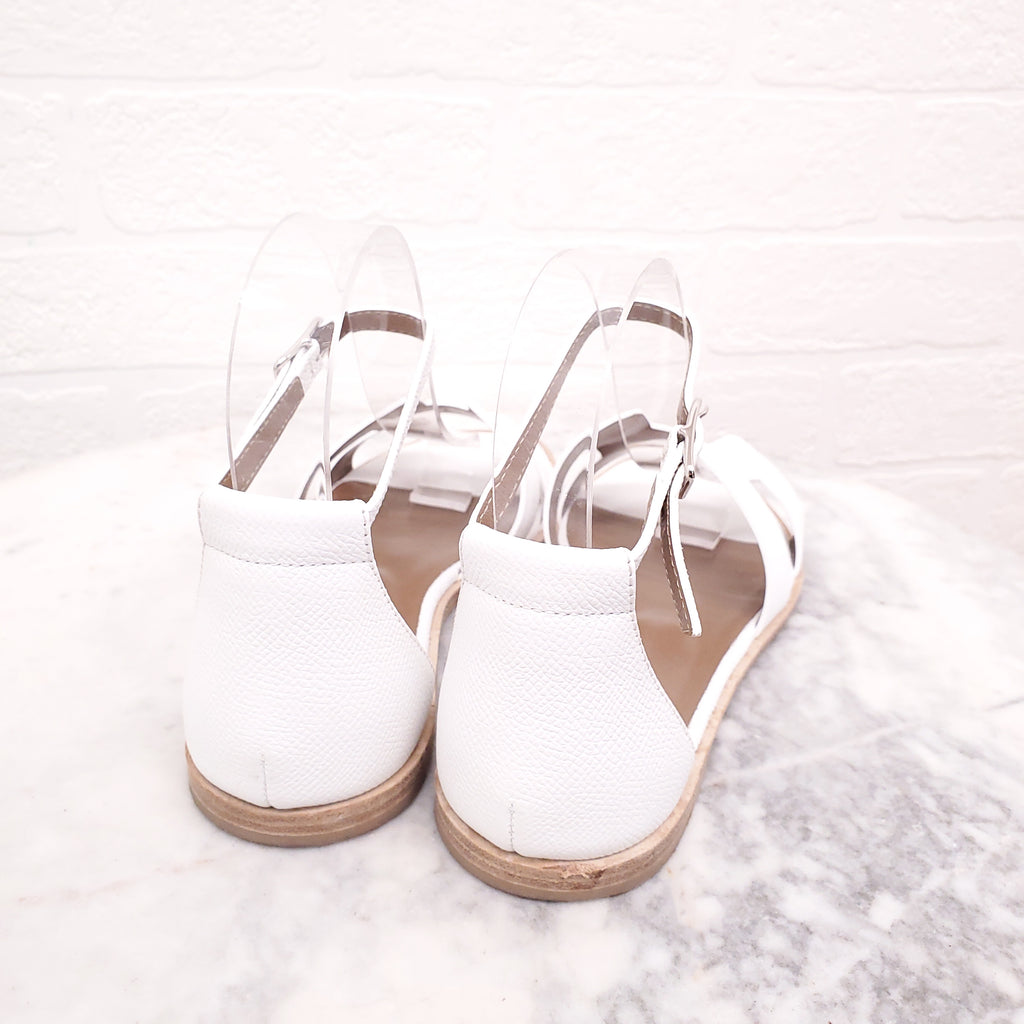 HERMÈS WHITE LEGEND SANDALS - SIZE 36