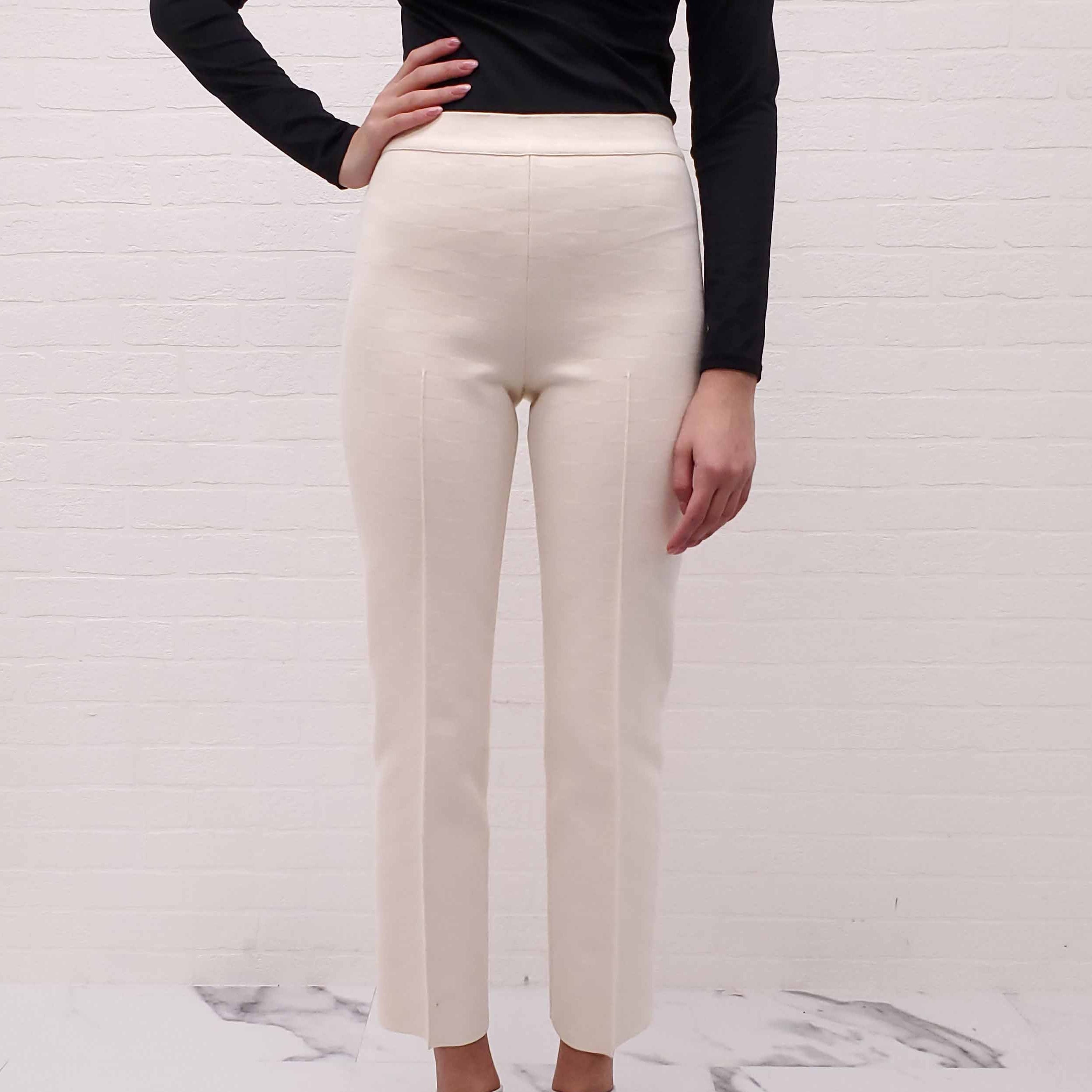 HIGH SPORT CREAM PATTERNED TROUSERS - SIZE S