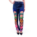 HOUSE OF MUA MUA MULTICOLOURED BOW JEANS - SIZE M