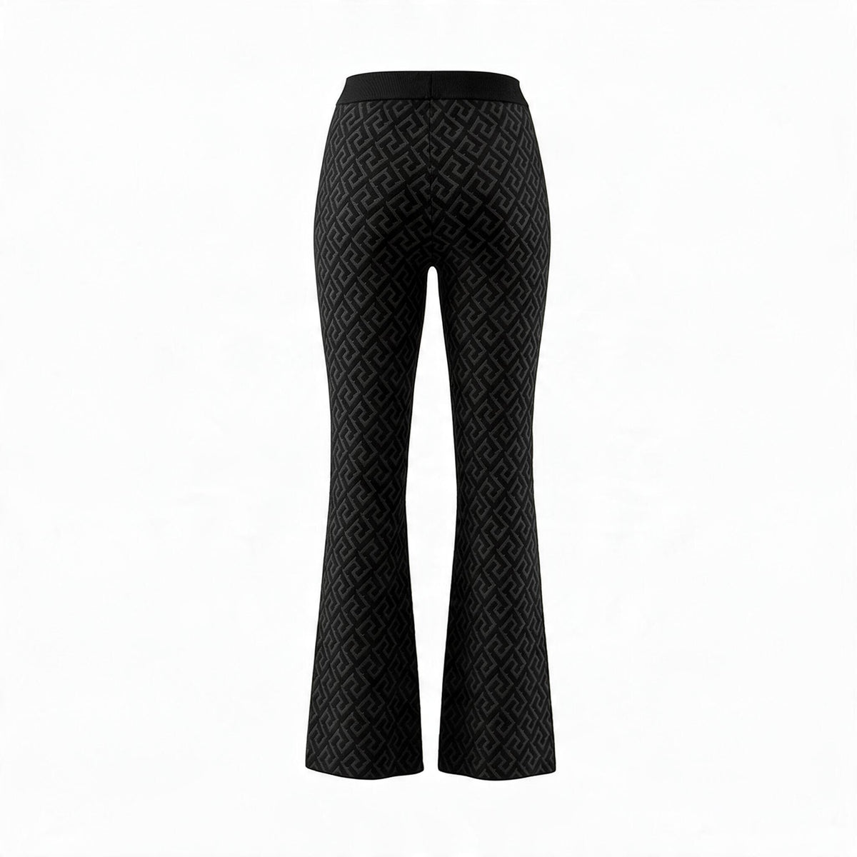 VERSACE BLACK GRECA KNIT TROUSERS - SIZE 38