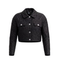 VERSACE METALLIC CLOQUE JACKET WITH SILVER MEDUSA BUTTONS - SIZE 40