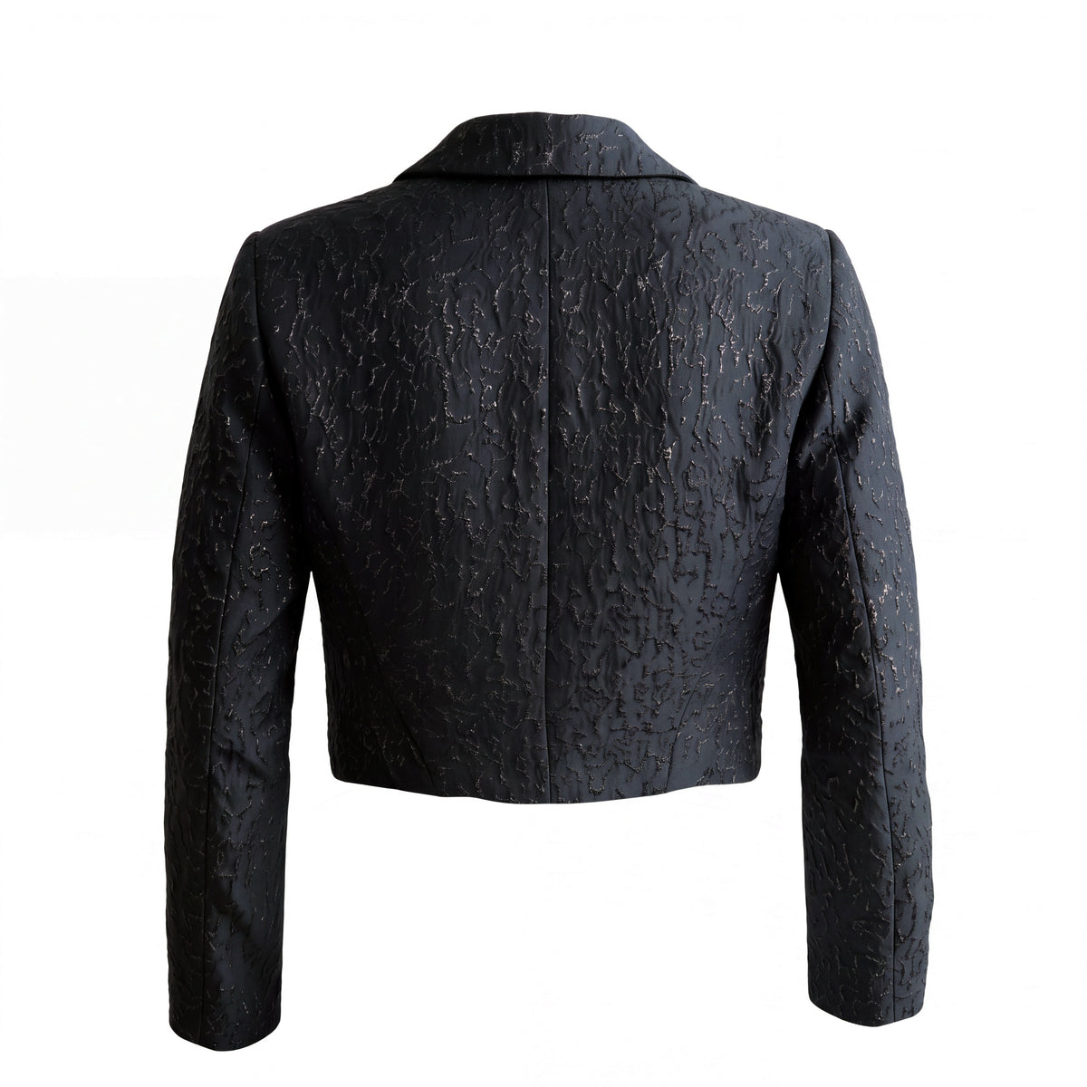 VERSACE METALLIC CLOQUE JACKET WITH SILVER MEDUSA BUTTONS - SIZE 40