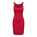 VERSACE CADY MIDI DRESS IN RED WITH SILVER MEDUSA BUTTONS -SIZE 38