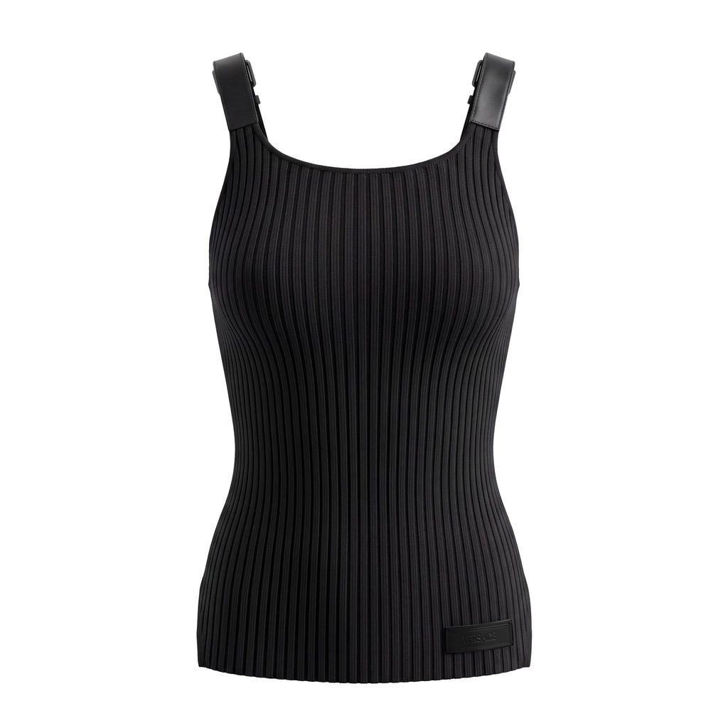 VERSACE BUCKLE KNIT UNISEX TANK TOP WITH LOGO - SIZE 52